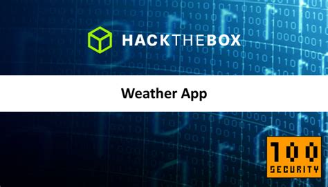 We&39;re going to be using . . Hackthebox weather app writeup